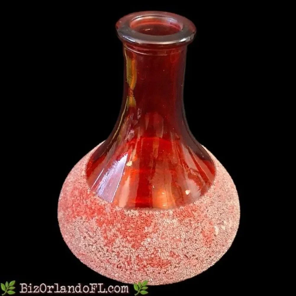 VINTAGE: Pier 1 Imports Sugar Crystal Textured Cranberry Glass Bud Vase